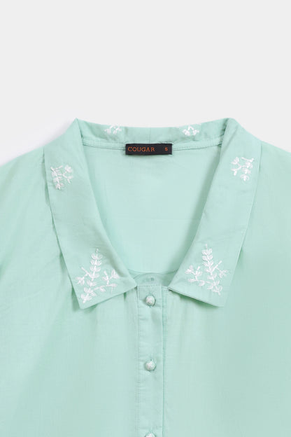 Embroidered Button Down - Cougar Clothing