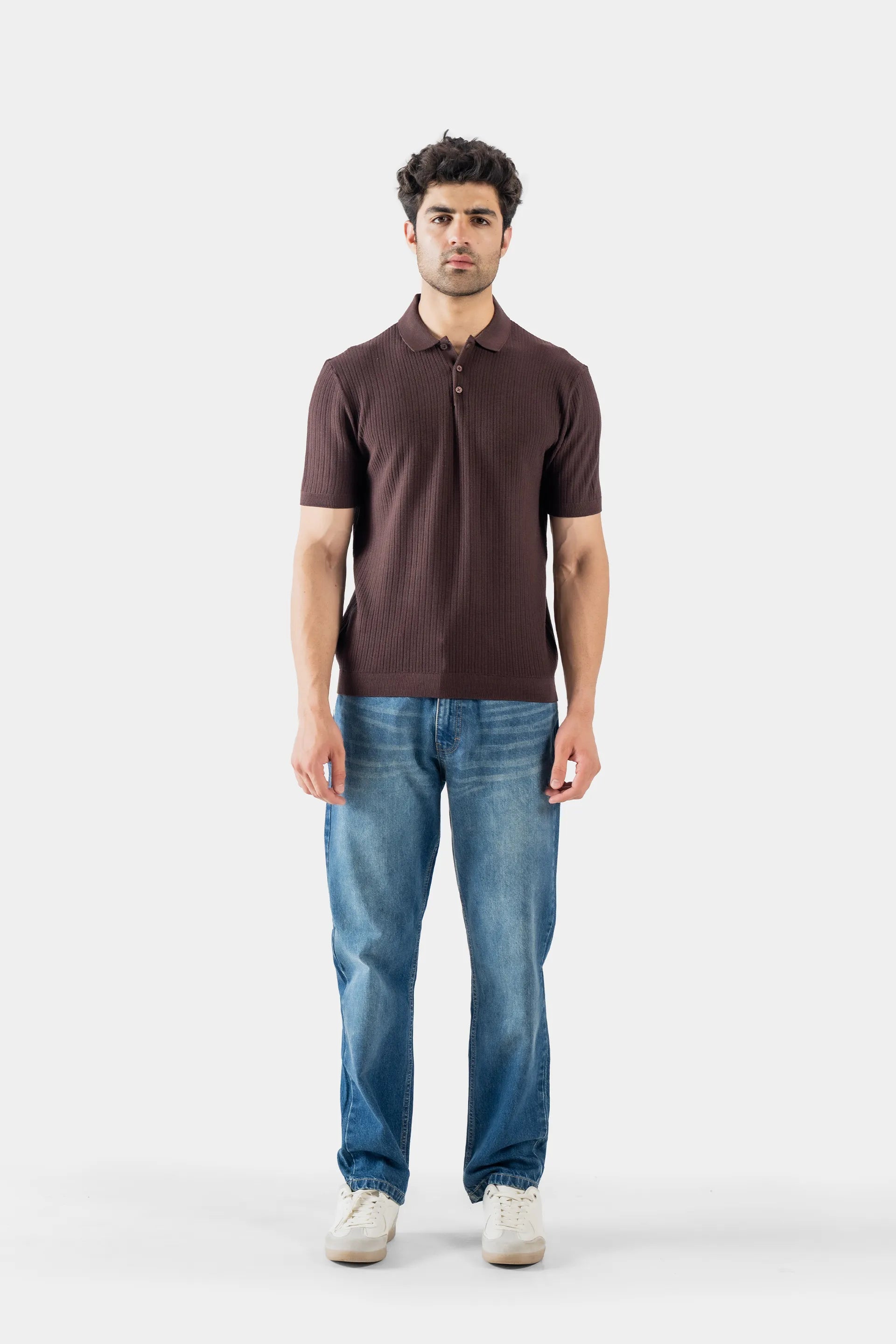 Vertical Knit Polo - Cougar Clothing