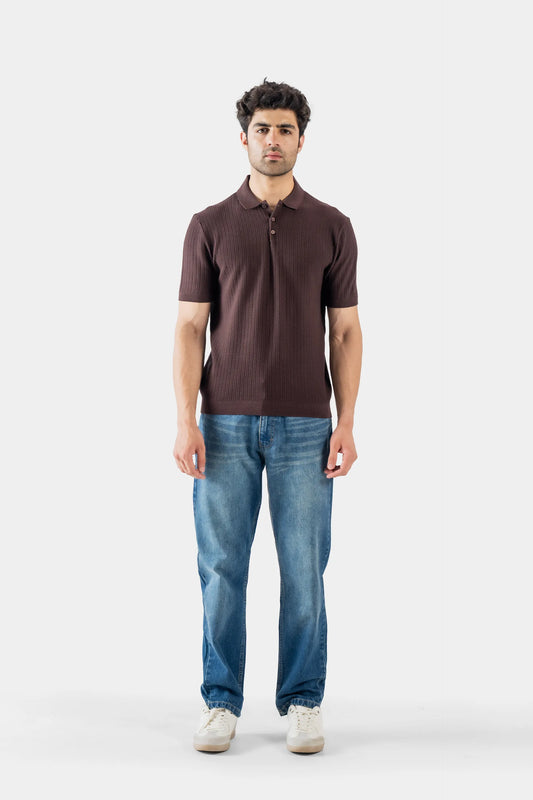 Vertical Knit Polo - Cougar Clothing