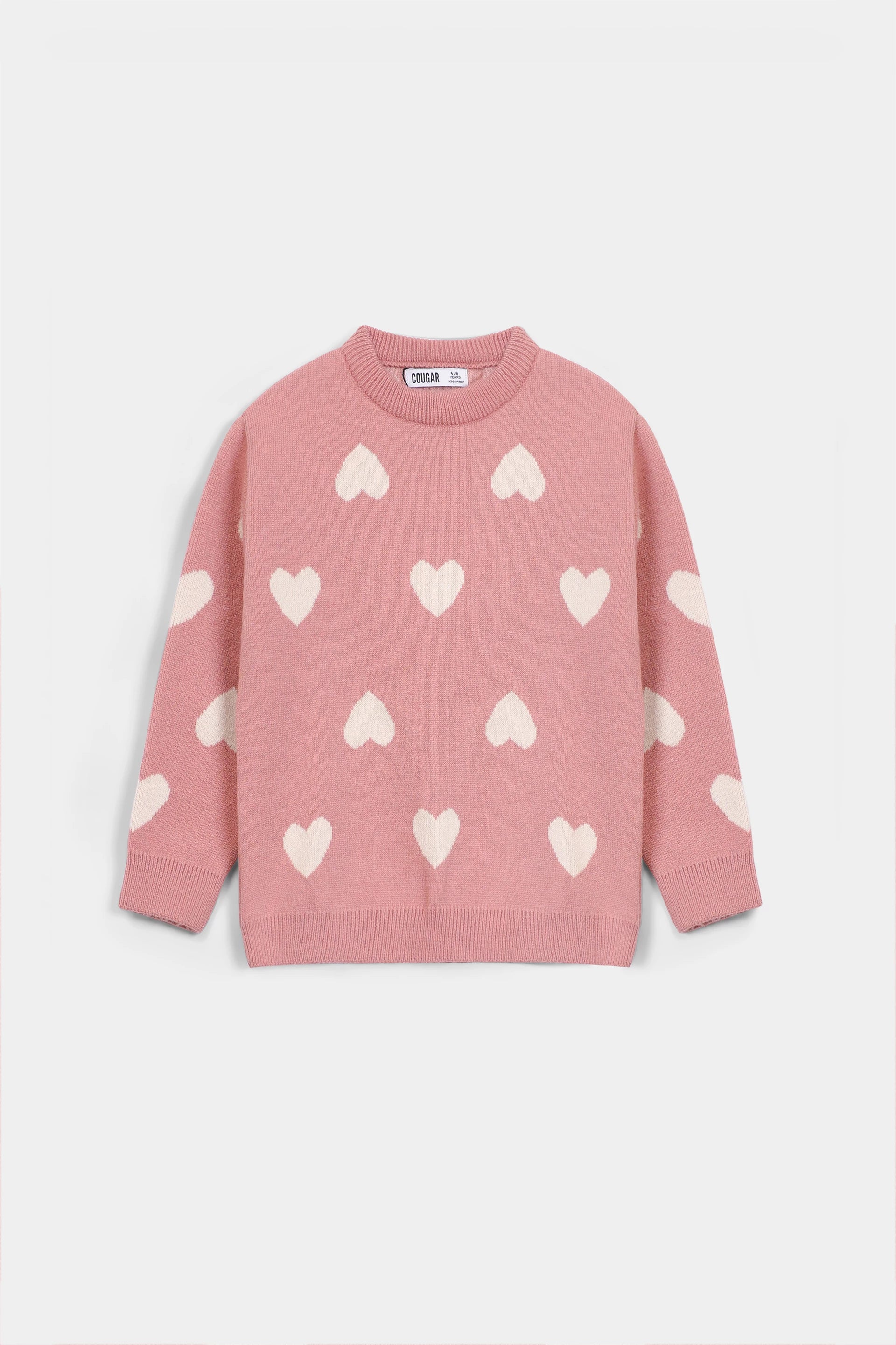 Heart Jacquard Knit Sweater - Cougar Clothing
