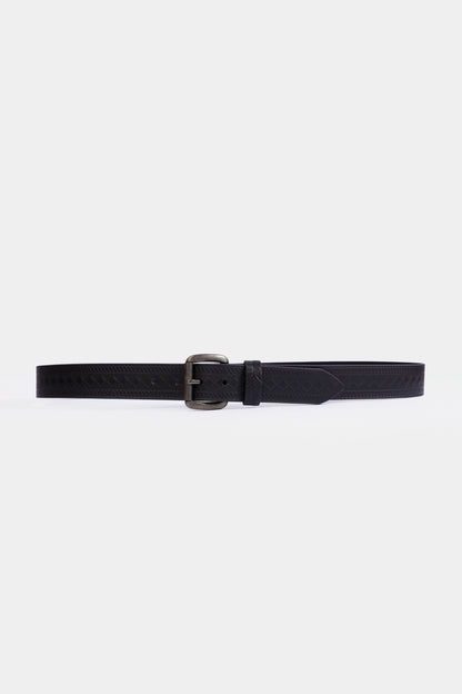 Leather Belt With Geomatrical Pattern - Cougar Clothing