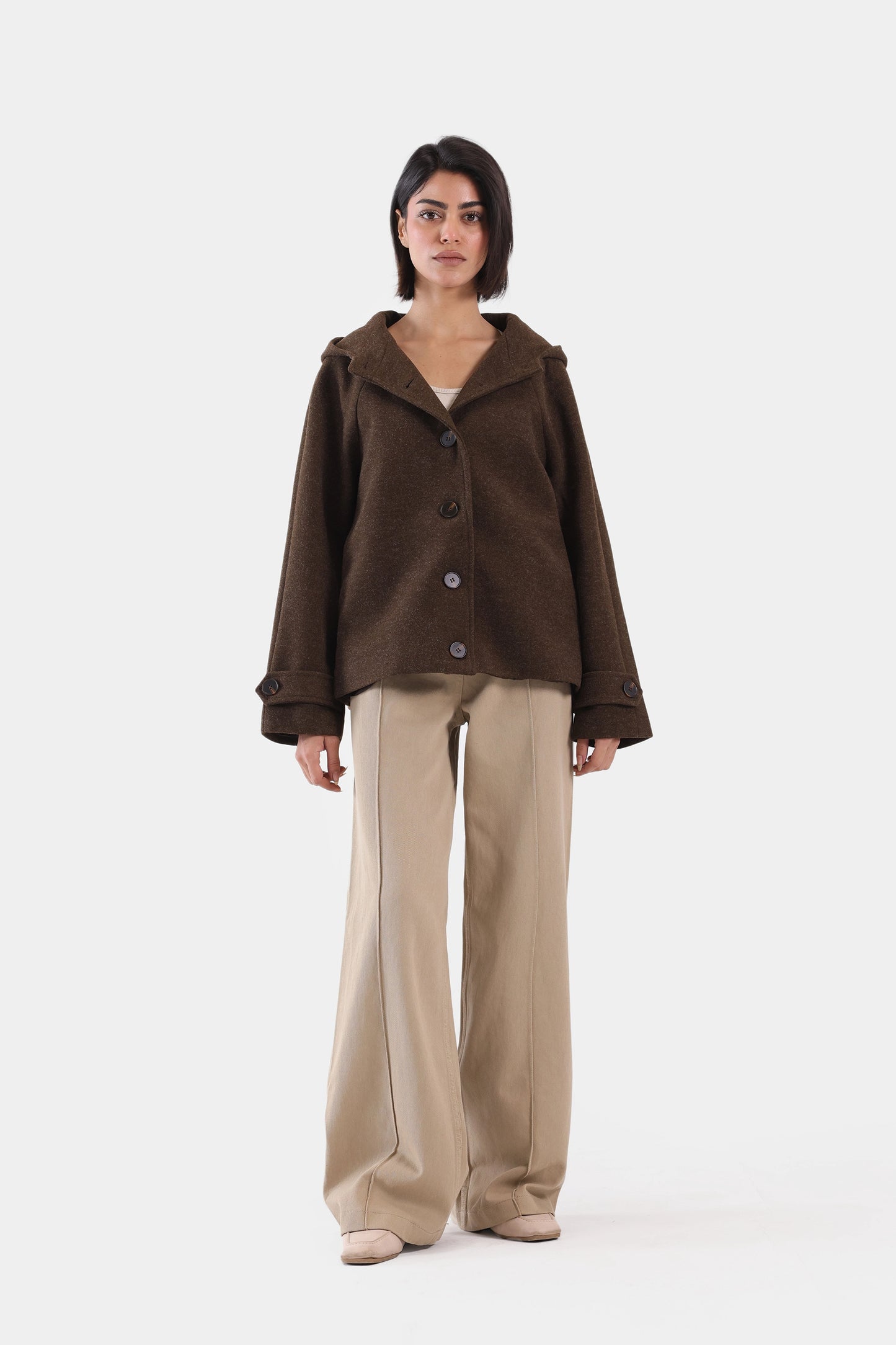 Hooded Button-Down Coat - Cougar Clothing