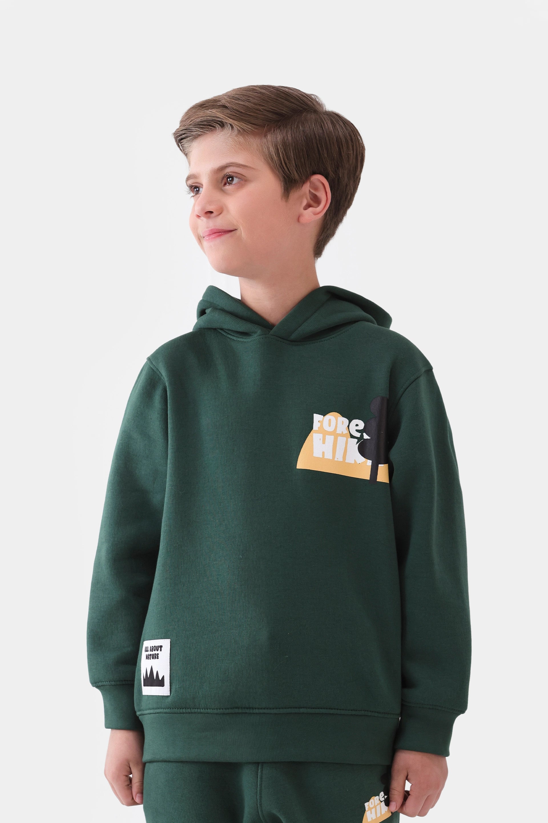 Printed Brushed-Inside Hoodie - Cougar Clothing