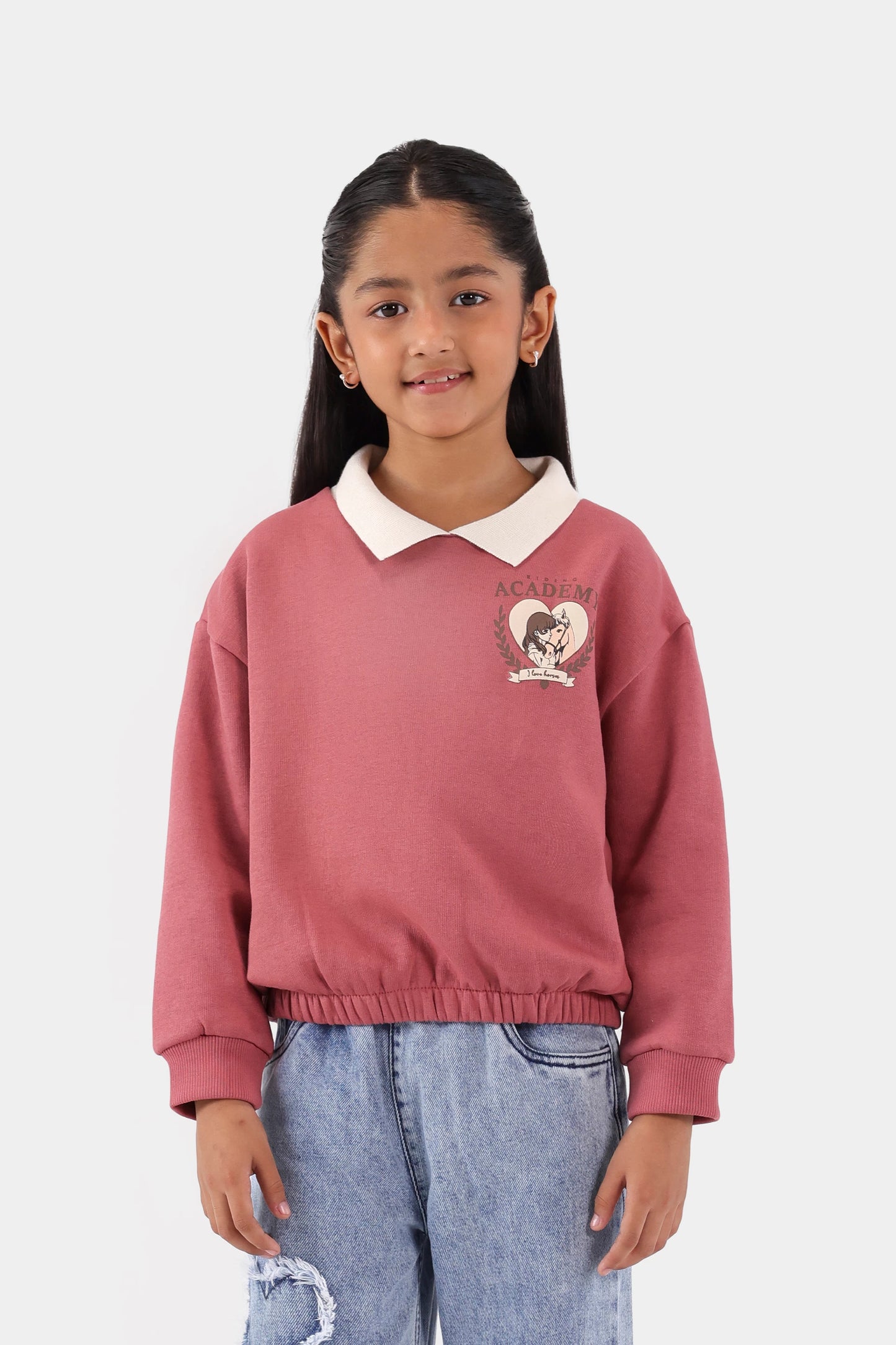 Contrast Collared Sweatshirt - Cougar Clothing