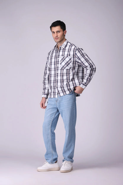 Baggy Fit Check Shirt - Cougar Clothing