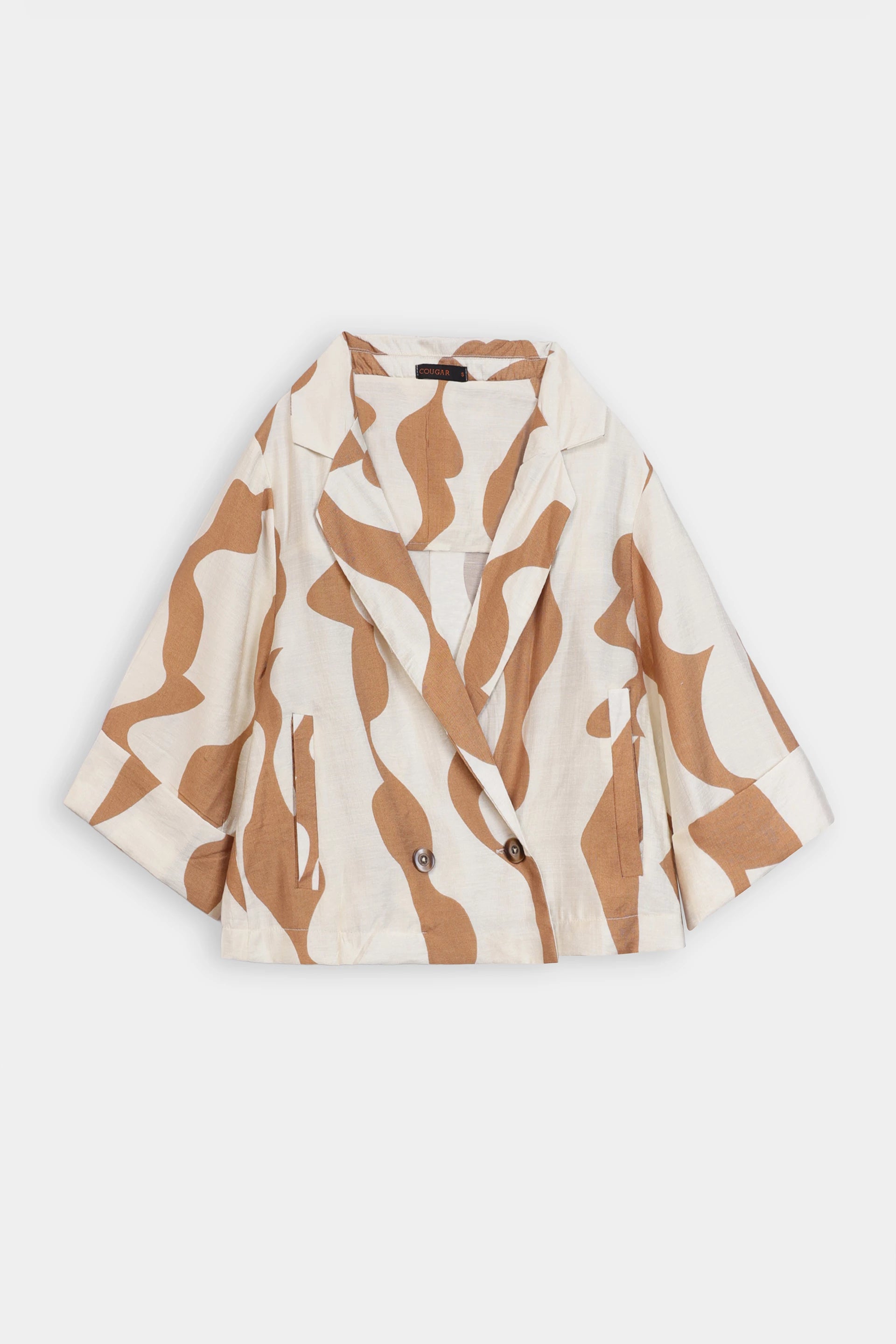 Abstract Printed Blazer Top - Cougar Clothing
