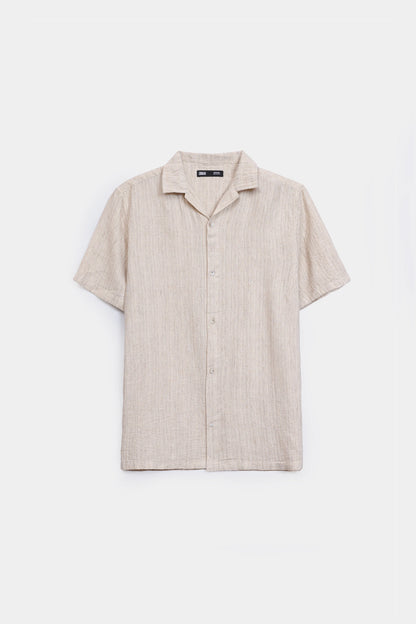 Textured Linen-Blend Shirt - Cougar Clothing