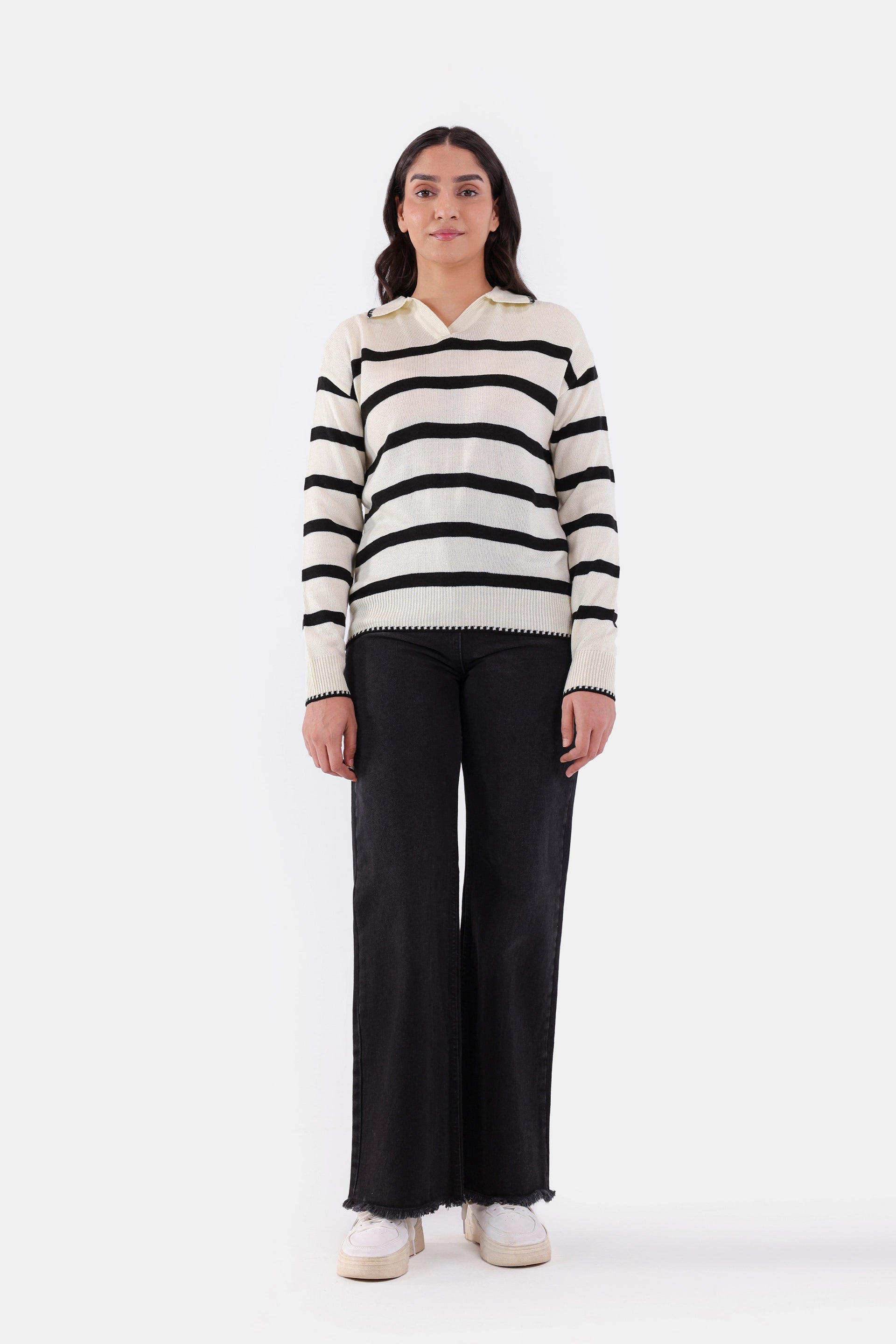 Striped Knit Sweater - Cougar Clothing