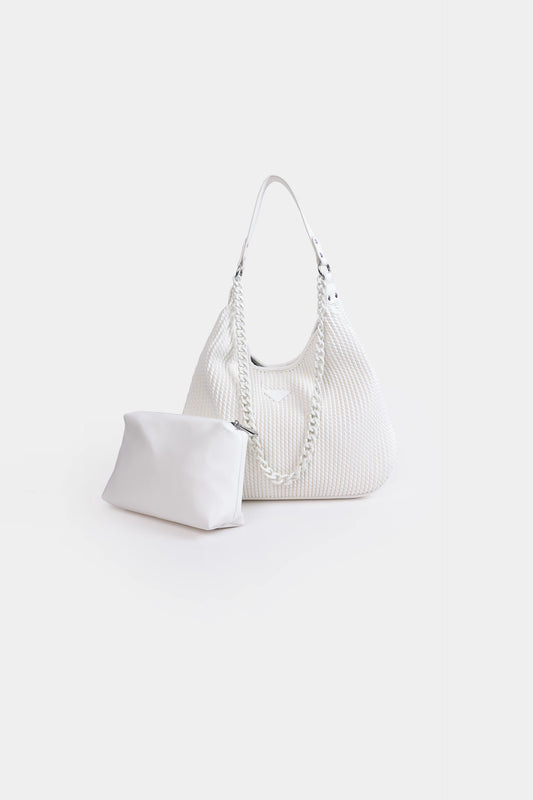 Textured Hobo Bag With Pouch - Cougar Clothing