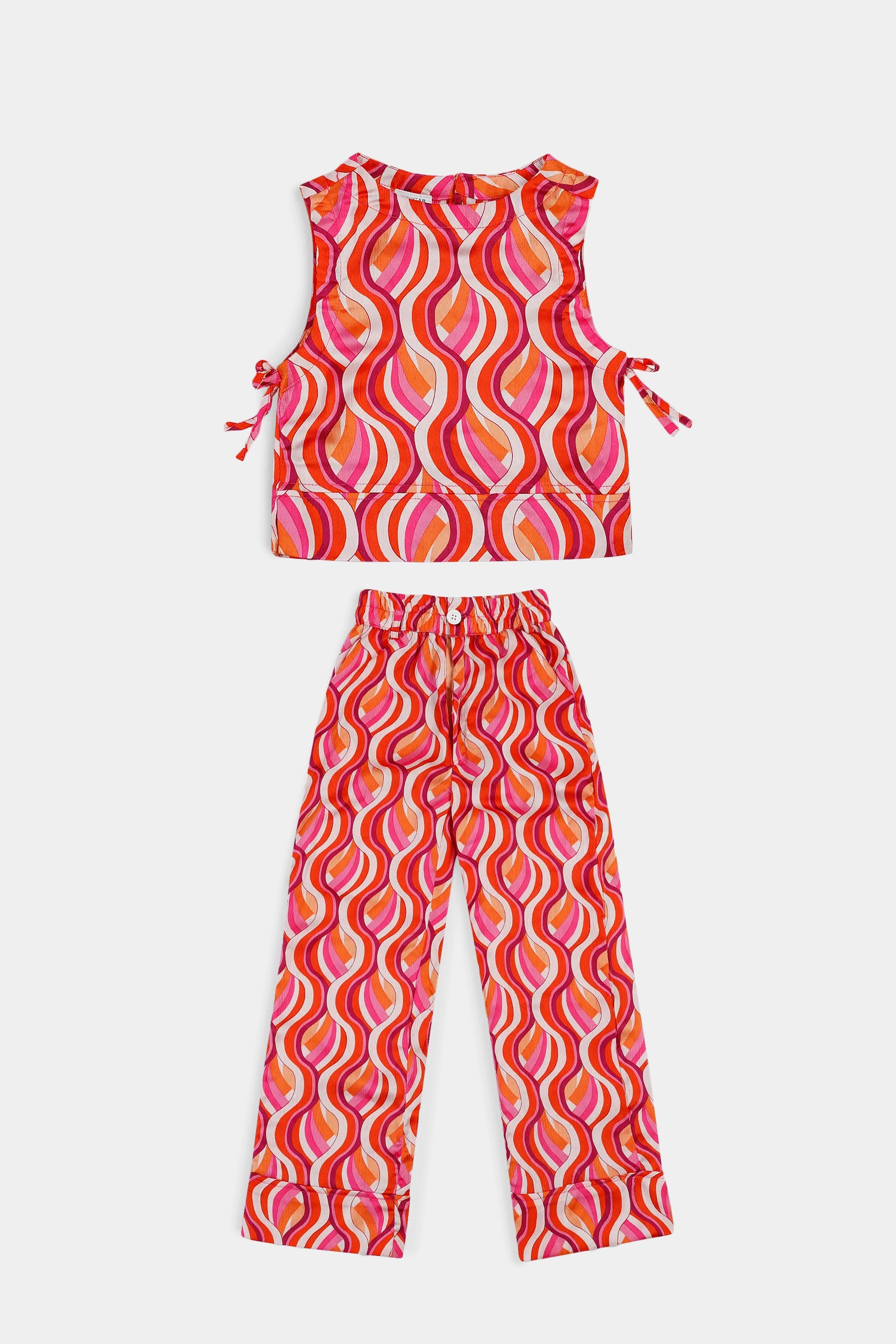 Printed Top With Side Bows - Cougar Clothing