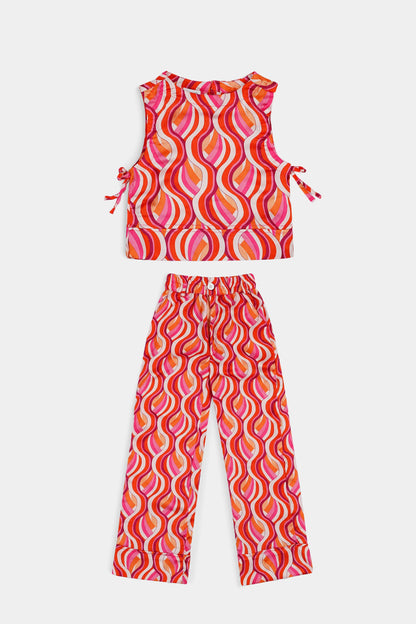 Printed Top With Side Bows - Cougar Clothing