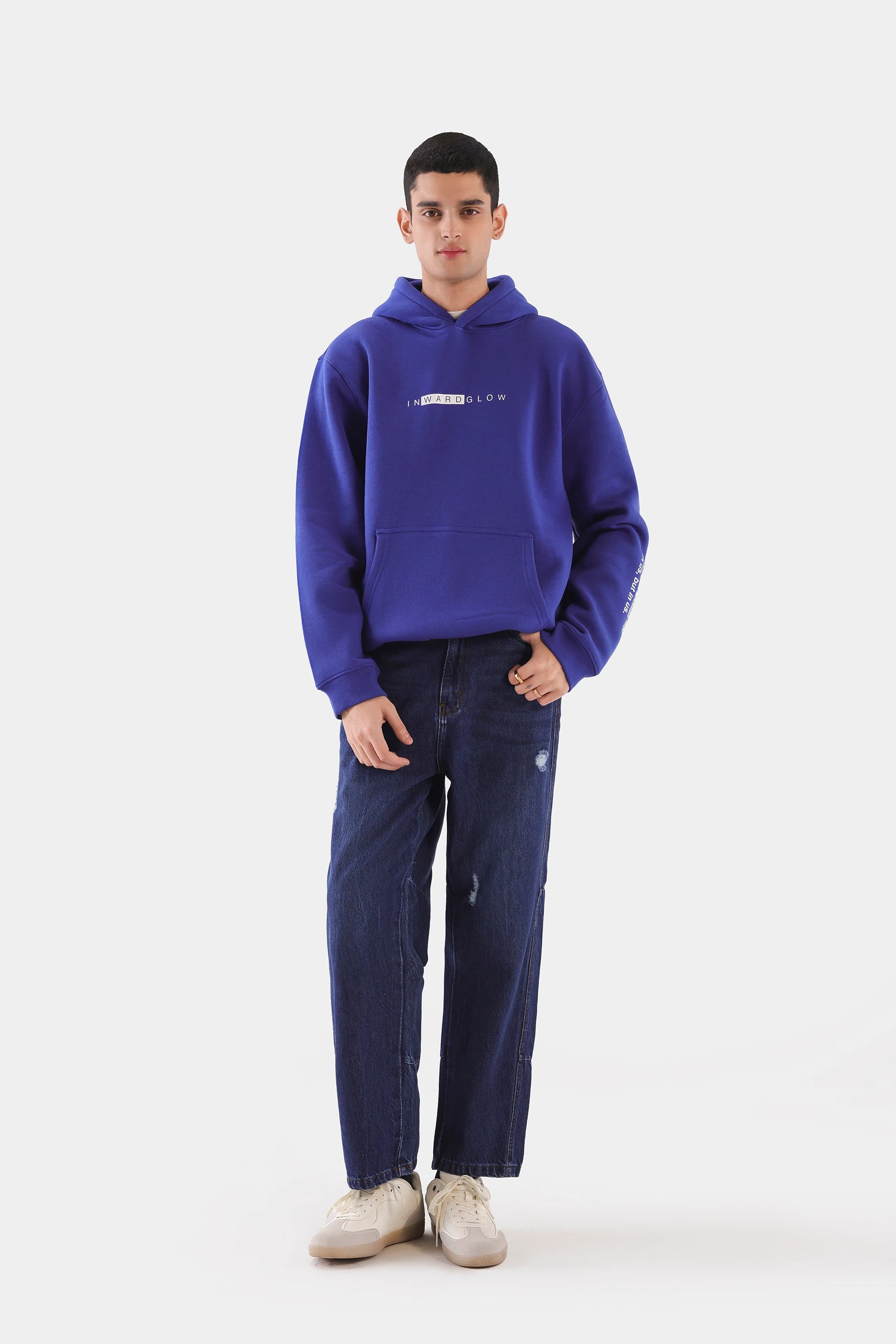 Drop-Shoulder Text Print Hoodie - Cougar Clothing