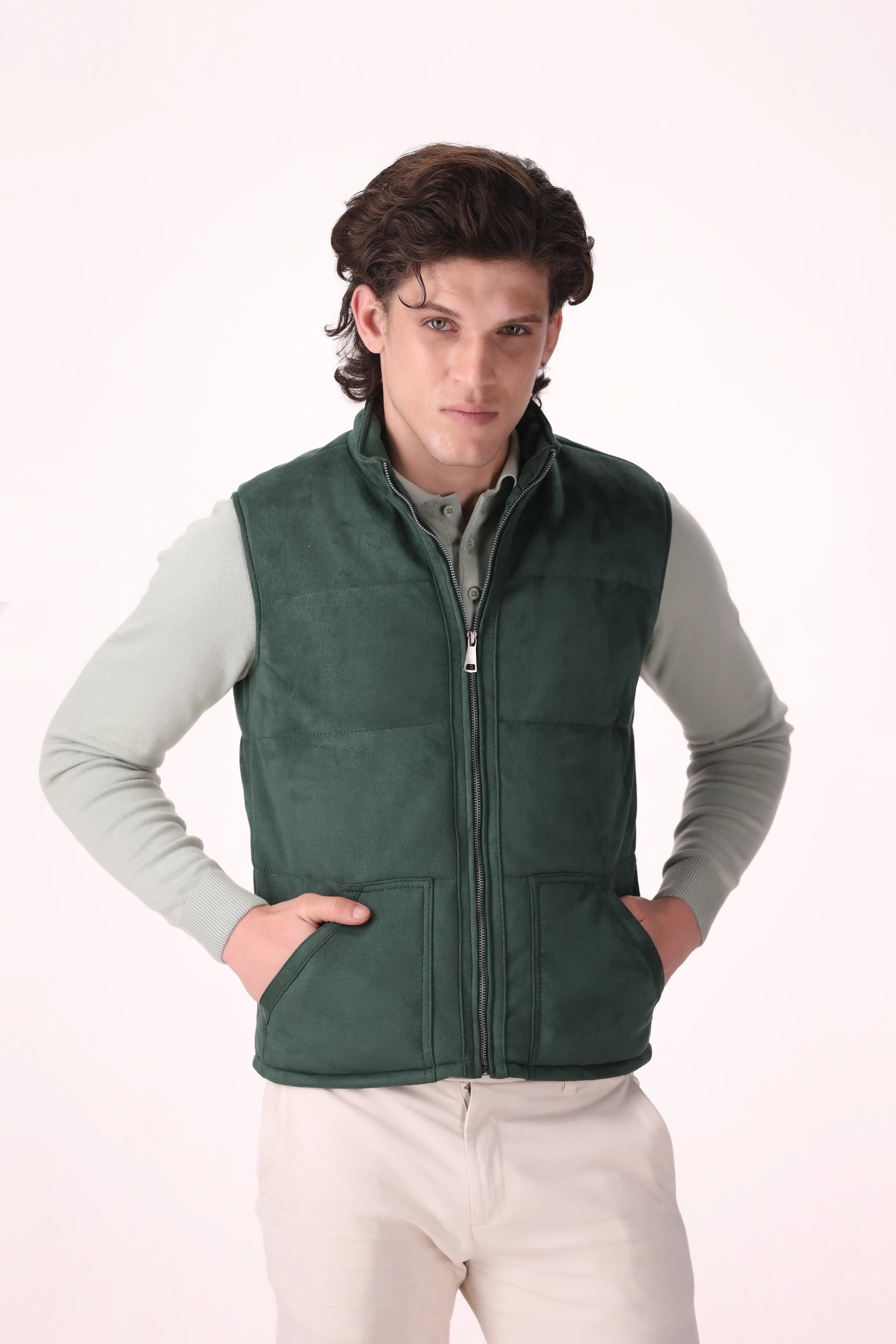 Quilted Suede Gilet - Cougar Clothing