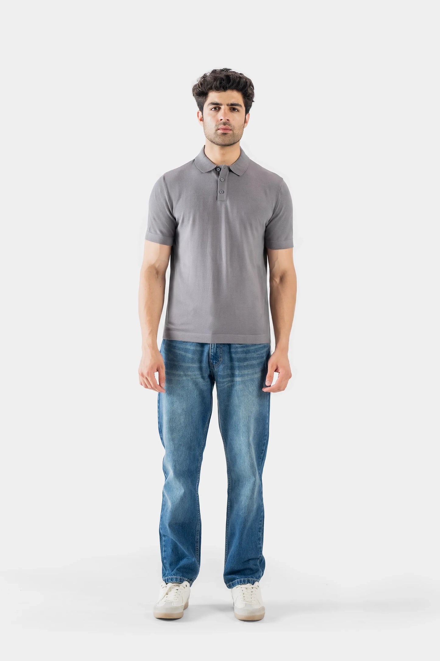 Viscose Blend Knit Polo - Cougar Clothing