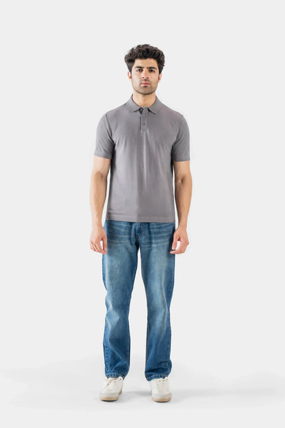 Viscose Blend Knit Polo - Cougar Clothing