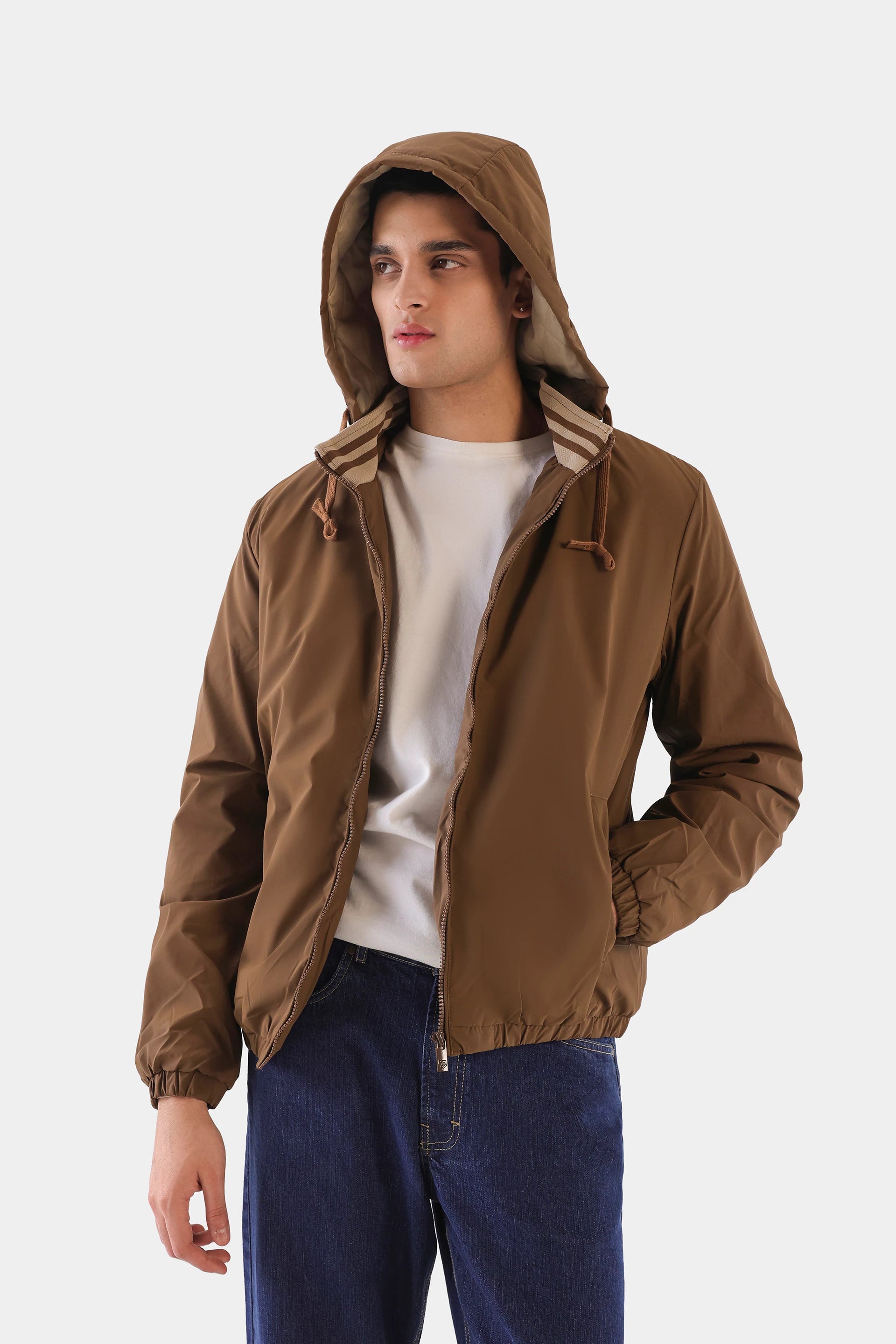 Ribbed Jacket With Detachable Hood - Cougar Clothing