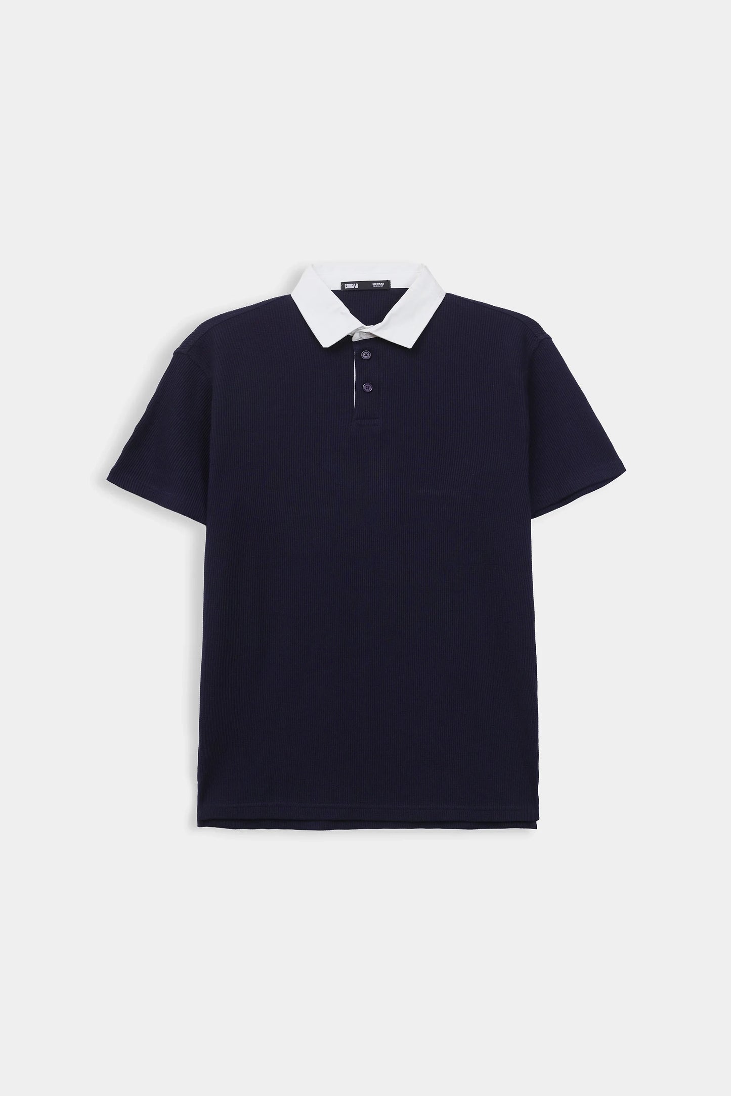 Textured Contrast Polo - Cougar Clothing