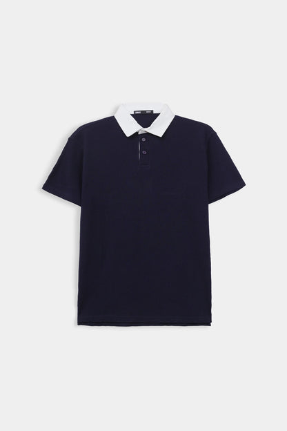 Textured Contrast Polo - Cougar Clothing