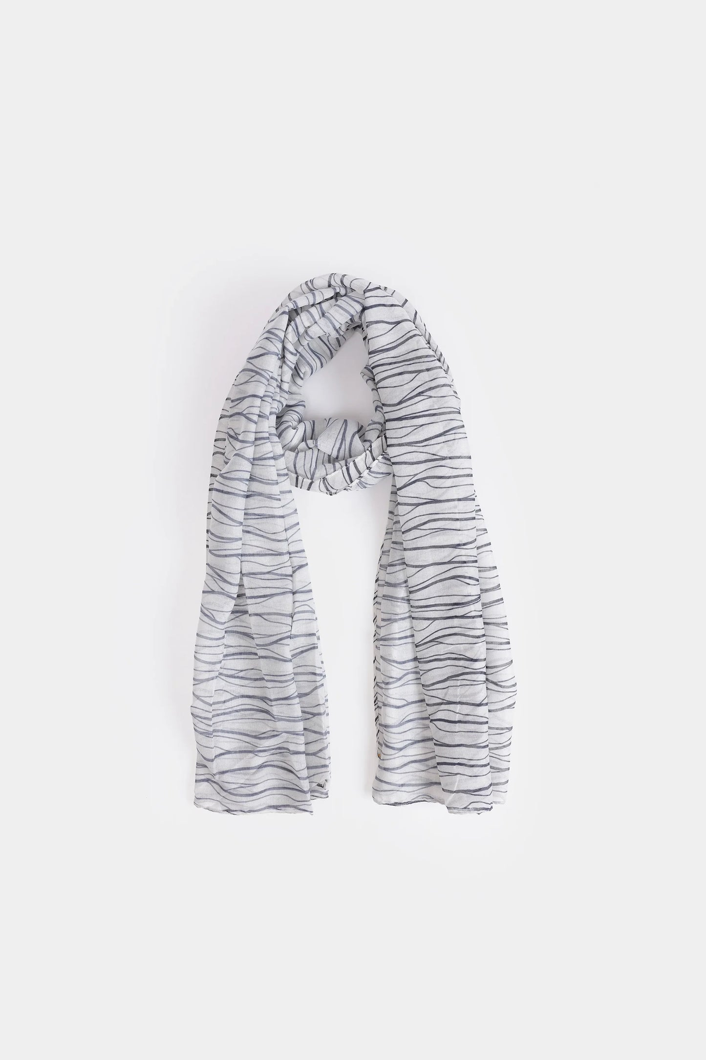 Wavy Pattern Printed Scarf - Cougar Clothing