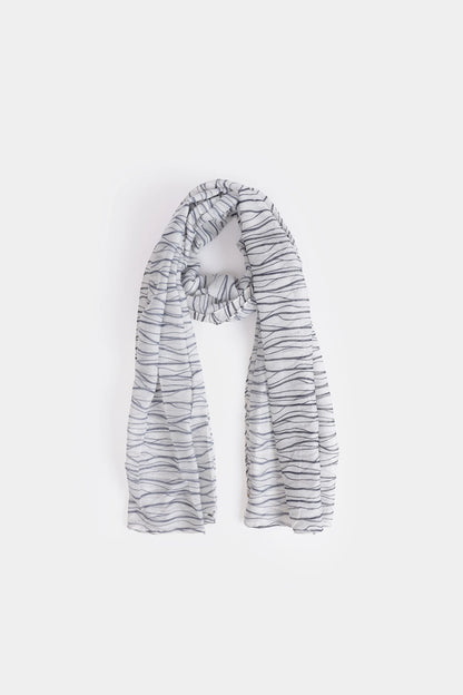 Wavy Pattern Printed Scarf - Cougar Clothing