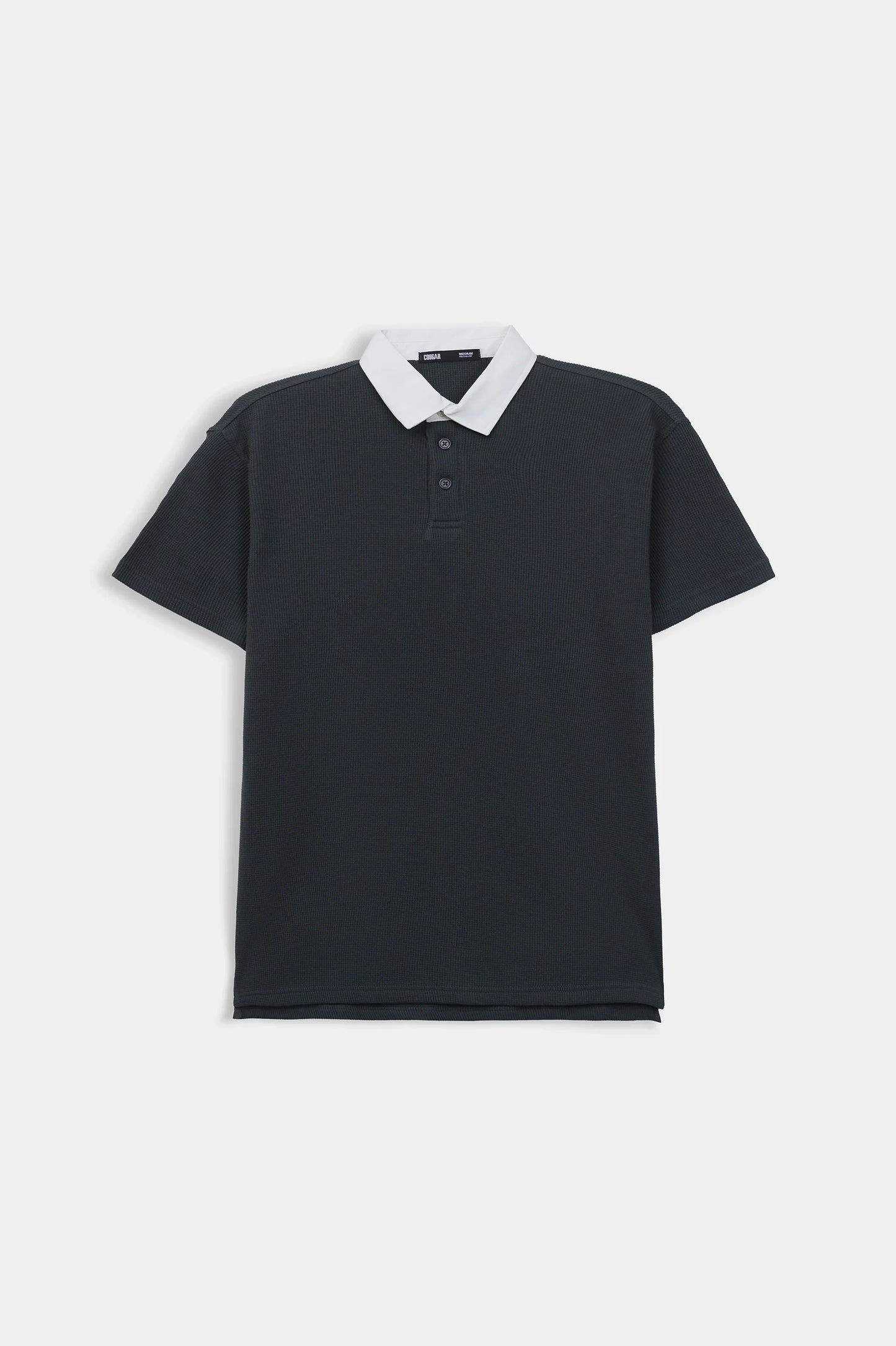 Textured Contrast Polo - Cougar Clothing