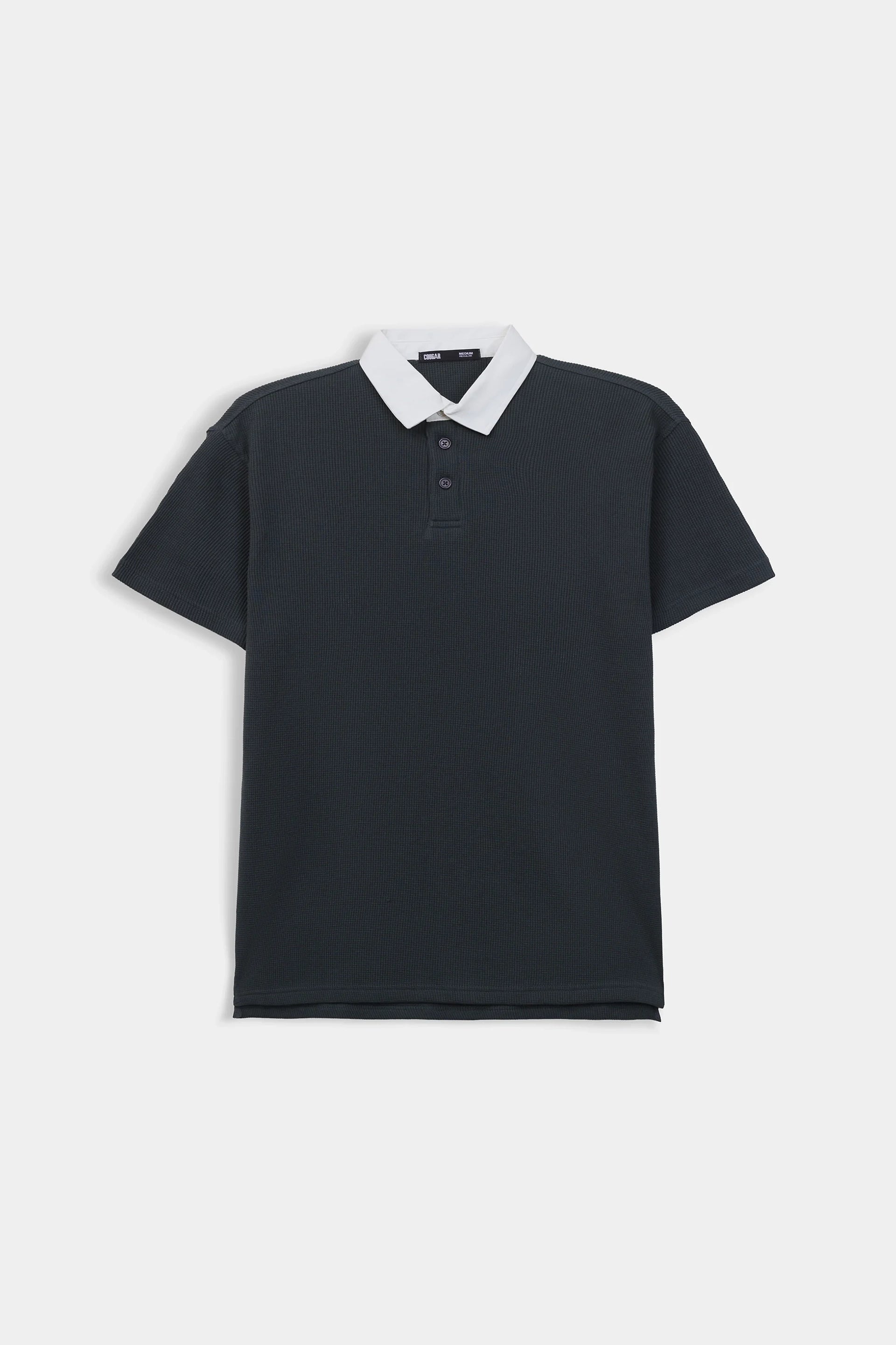 Textured Contrast Polo - Cougar Clothing