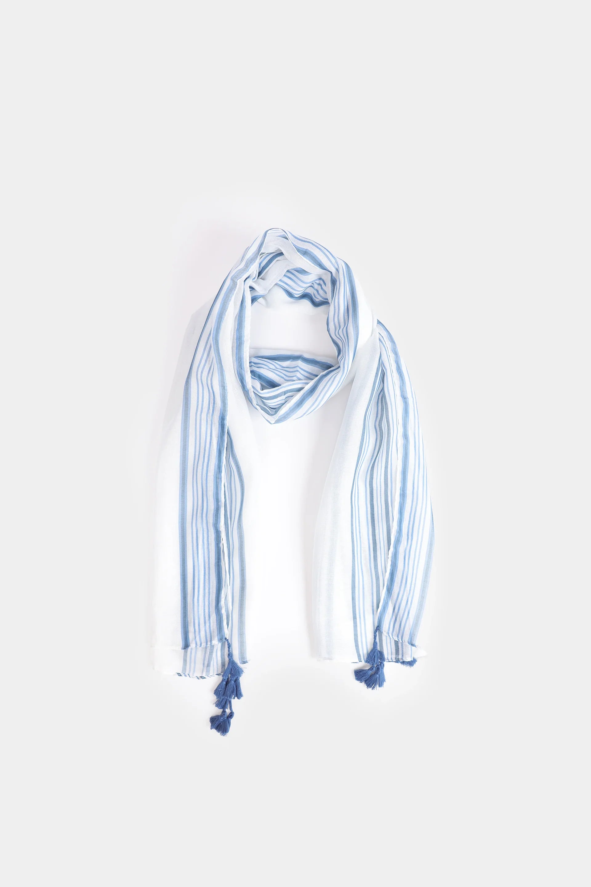 Striped Tasseled Scarf - Cougar Clothing