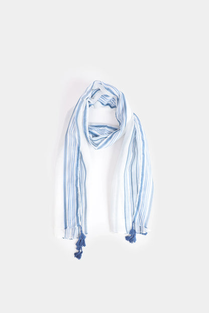 Striped Tasseled Scarf - Cougar Clothing