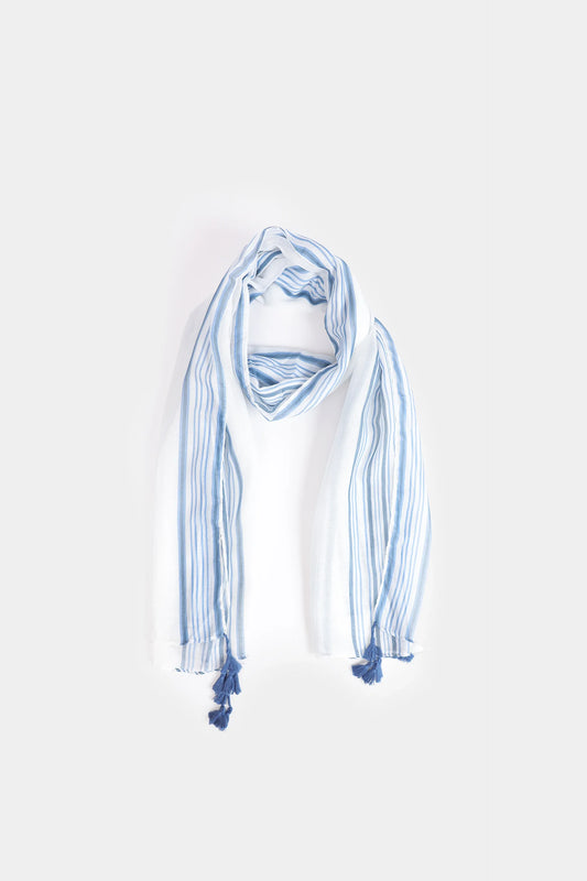 Striped Tasseled Scarf - Cougar Clothing