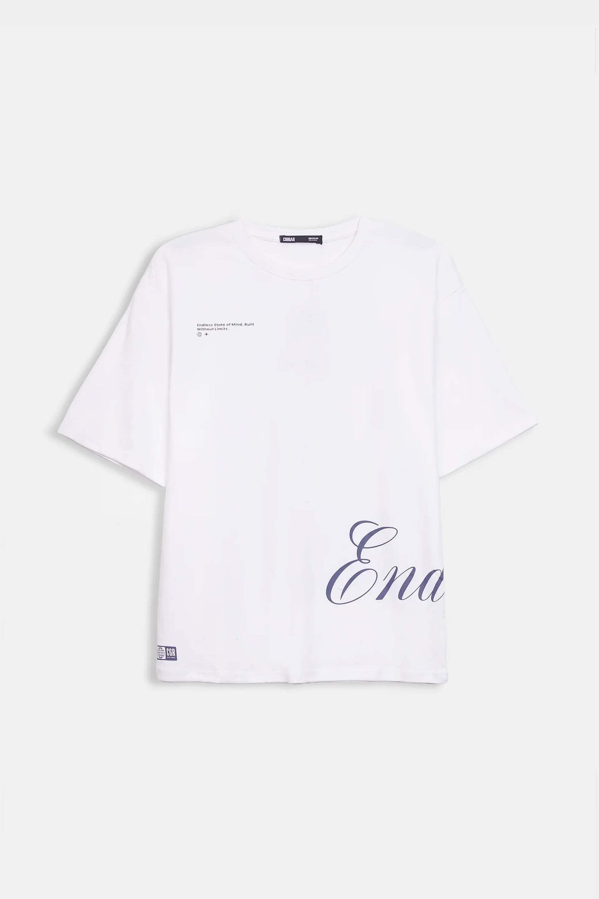 Text Print Relaxed T-Shirt - Cougar Clothing