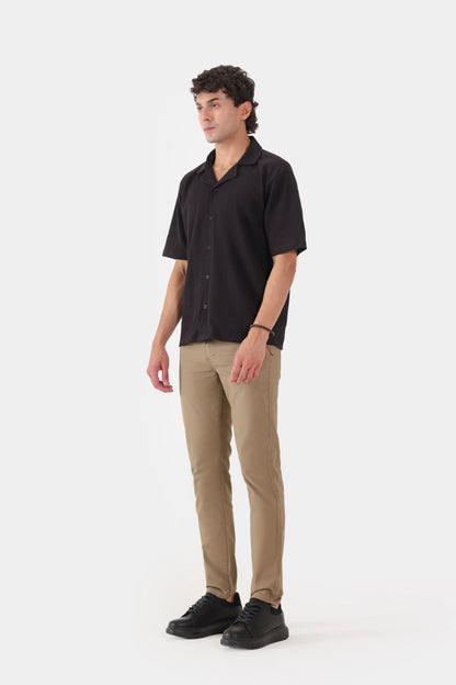 Popcorn Knit Boxy Shirt - Cougar Clothing