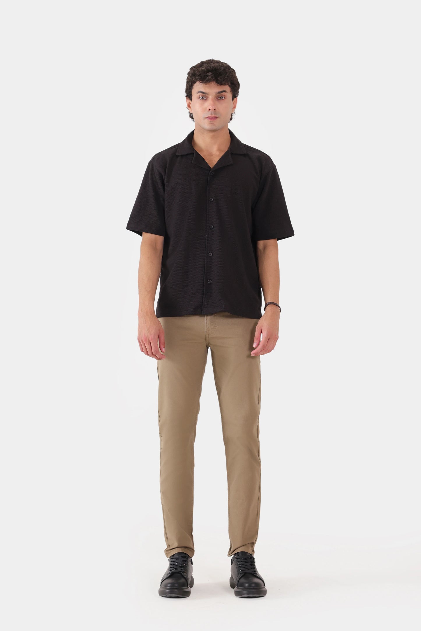 Popcorn Knit Boxy Shirt - Cougar Clothing