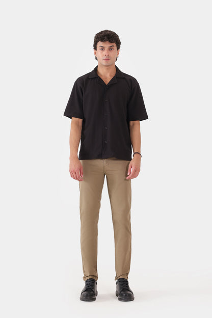 Popcorn Knit Boxy Shirt - Cougar Clothing