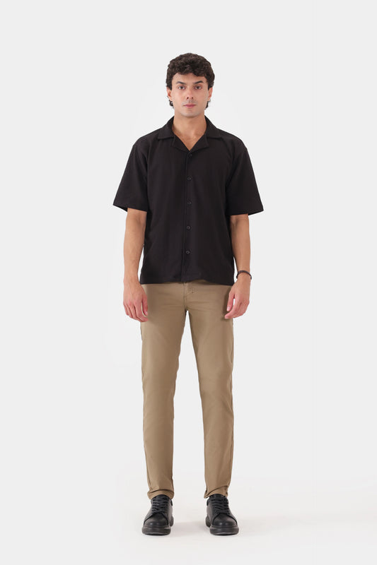Popcorn Knit Boxy Shirt - Cougar Clothing