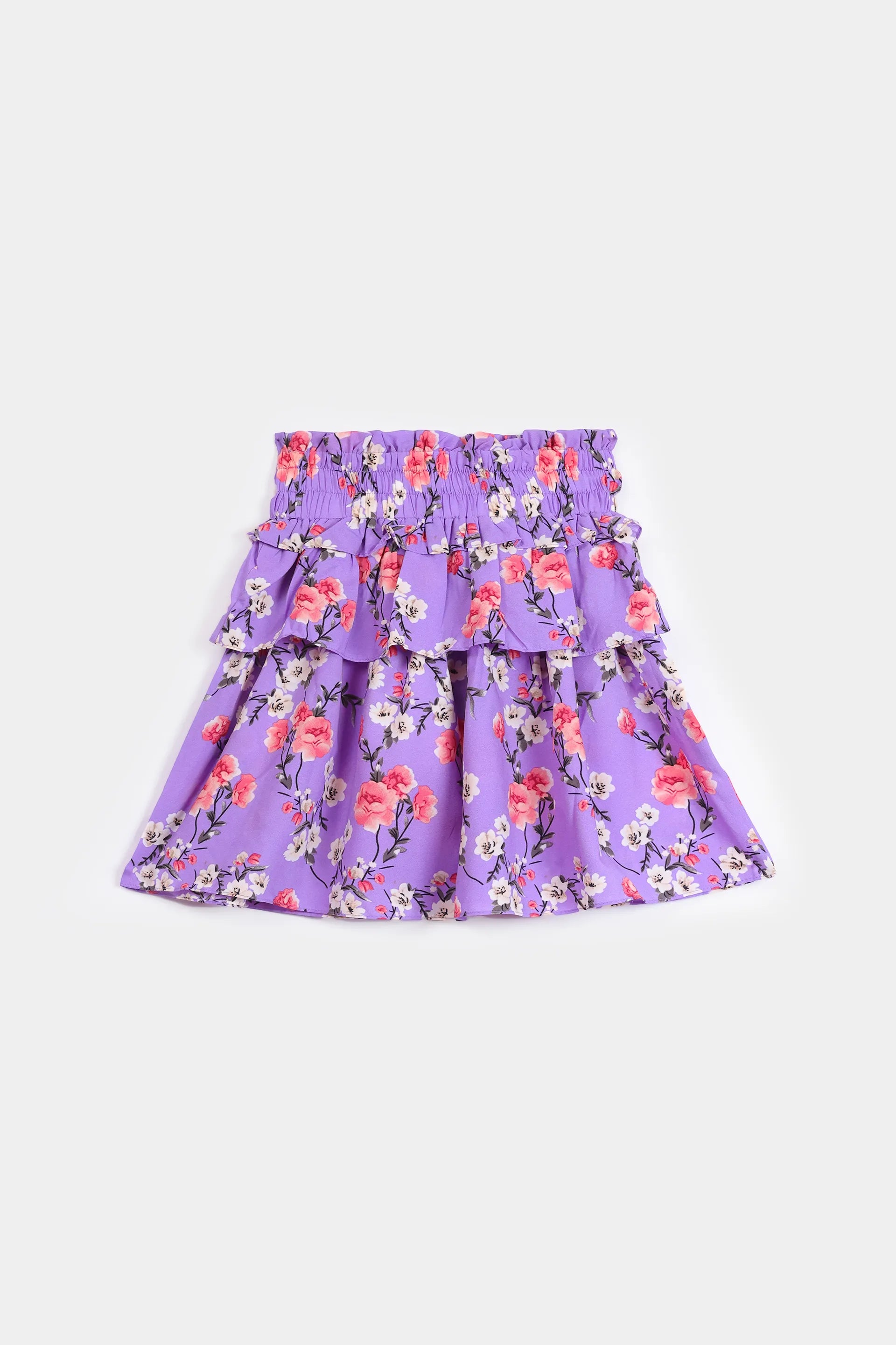 Frilled Printed Skirt - Cougar Clothing