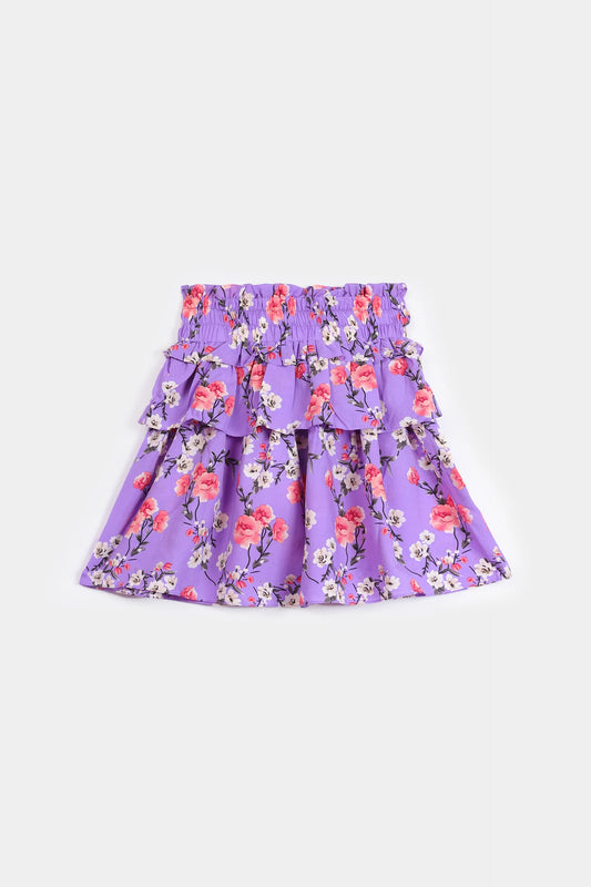 Frilled Printed Skirt - Cougar Clothing