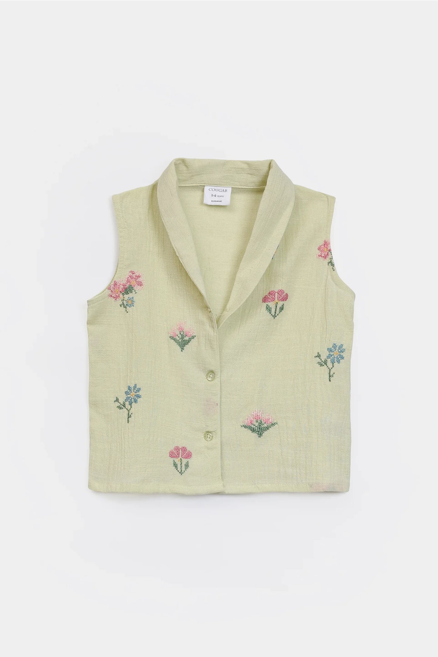 Embroidered Top With Shawl Collar - Cougar Clothing