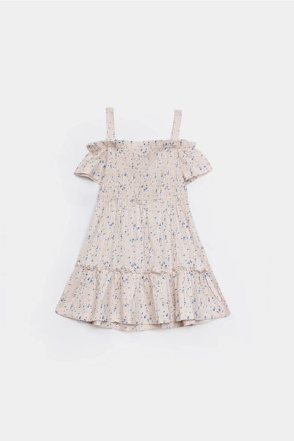 Smocked Printed Dress - Cougar Clothing