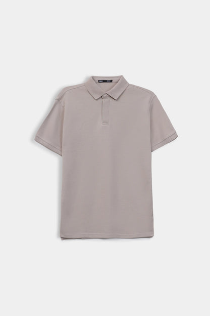 Single Button Collar Knit Polo - Cougar Clothing