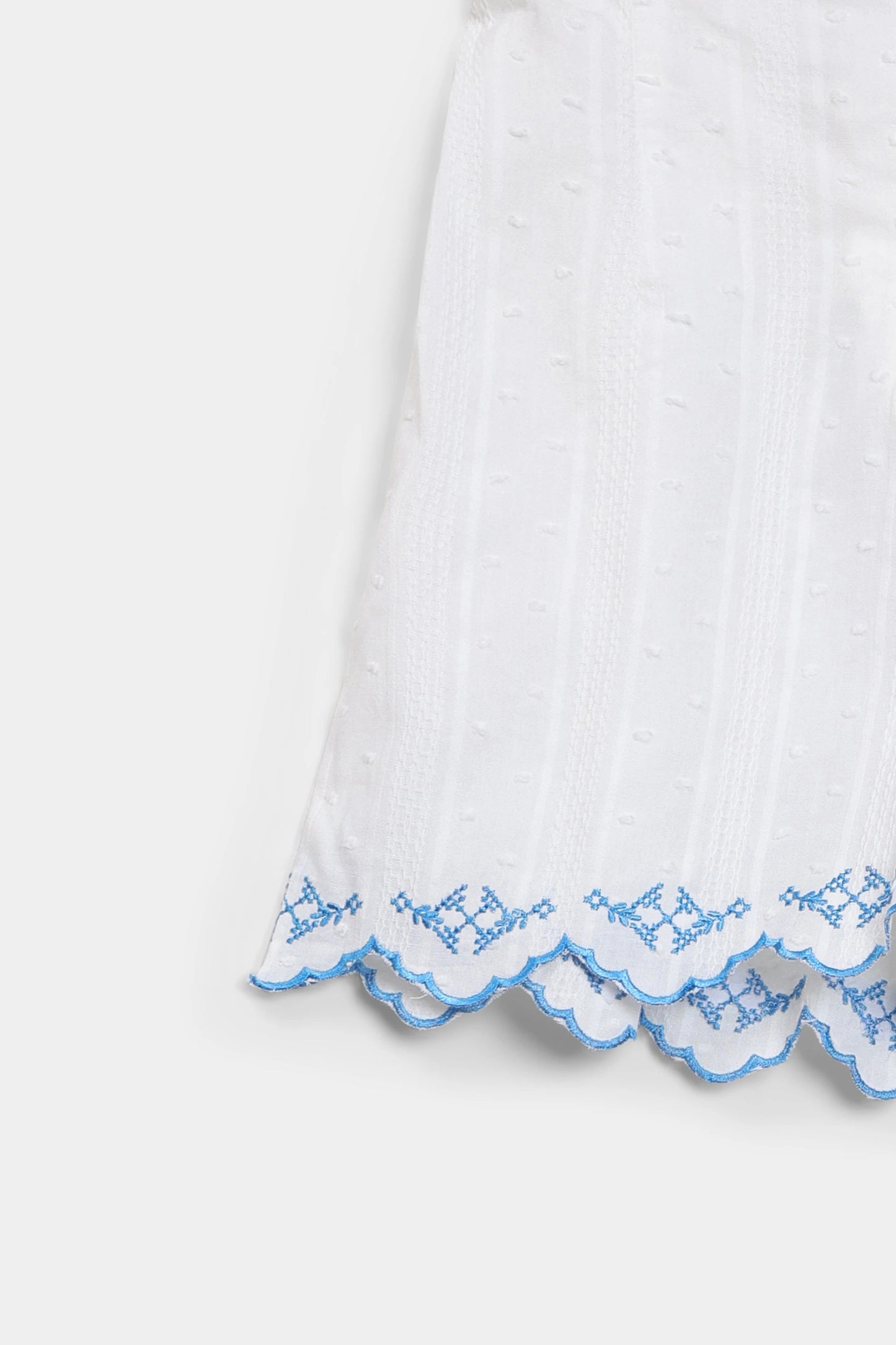 Embroidered Scalloped Shorts - Cougar Clothing