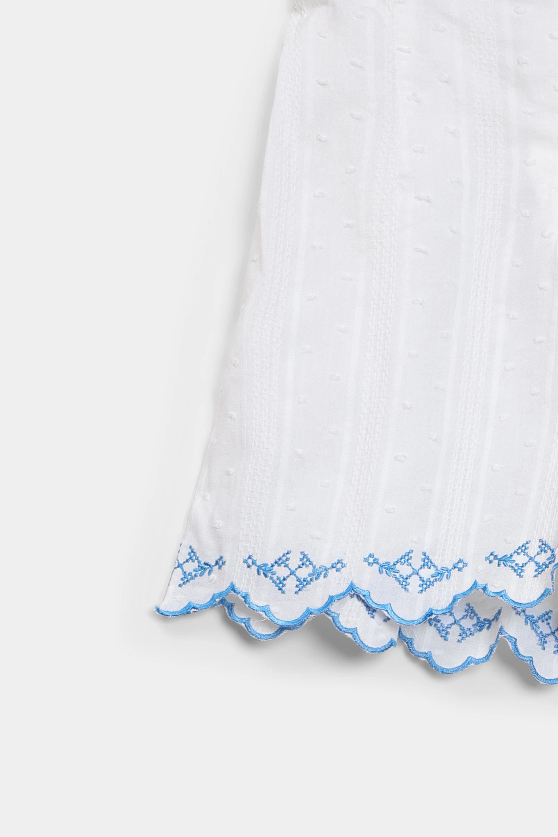 Embroidered Scalloped Shorts - Cougar Clothing