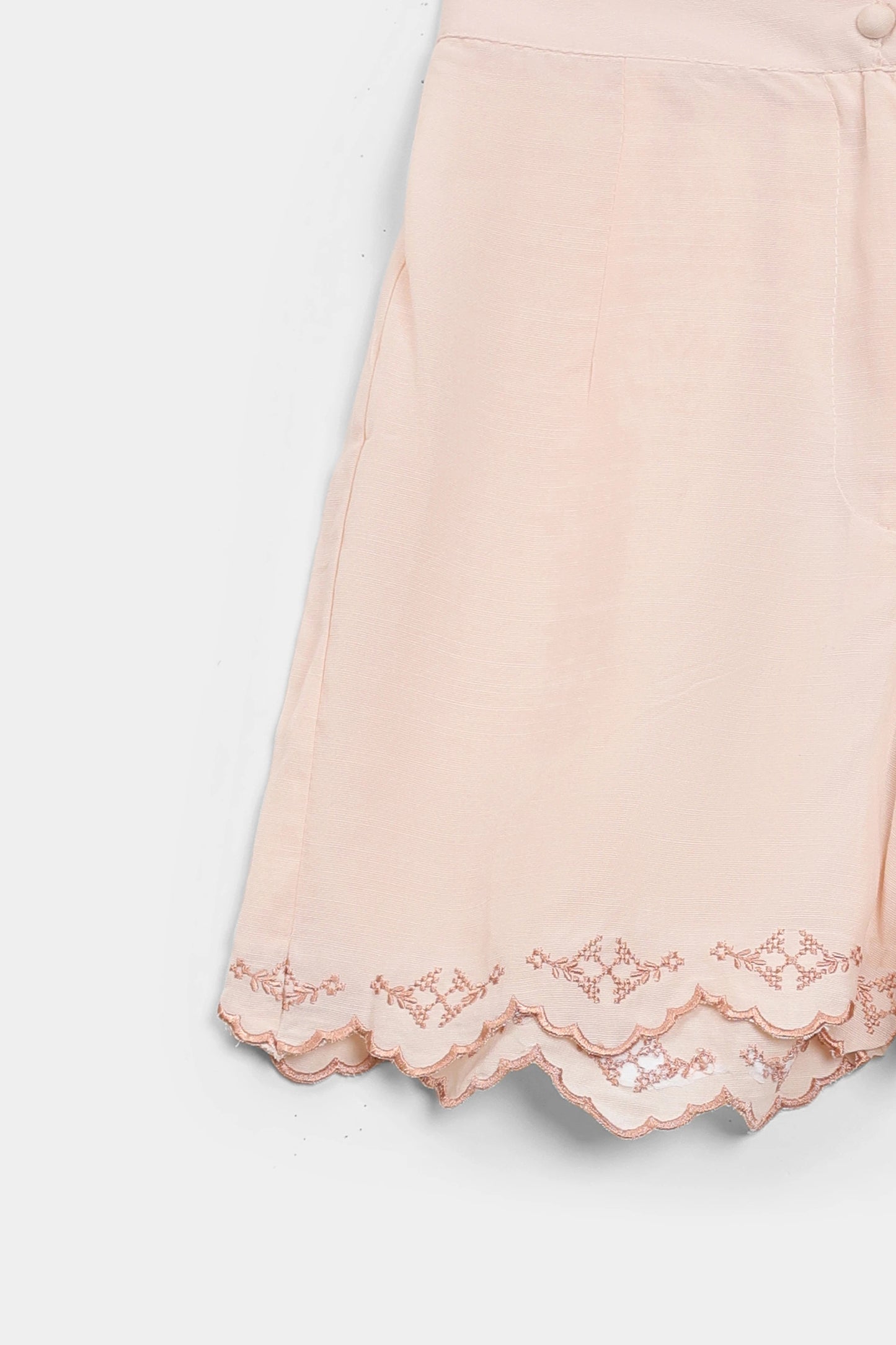 Embroidered Scalloped Shorts - Cougar Clothing