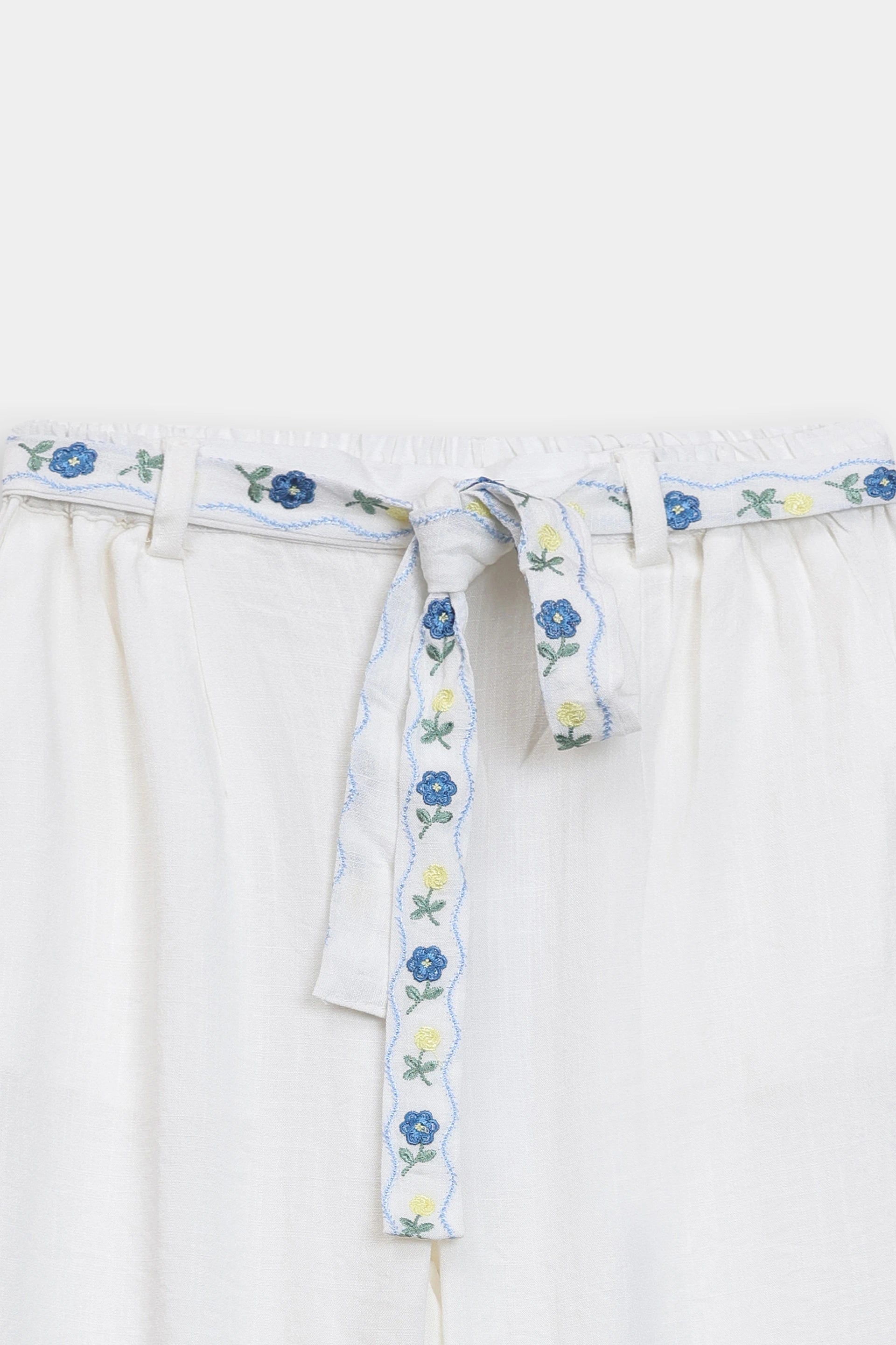 Embroidered Trousers With Belt - Cougar Clothing