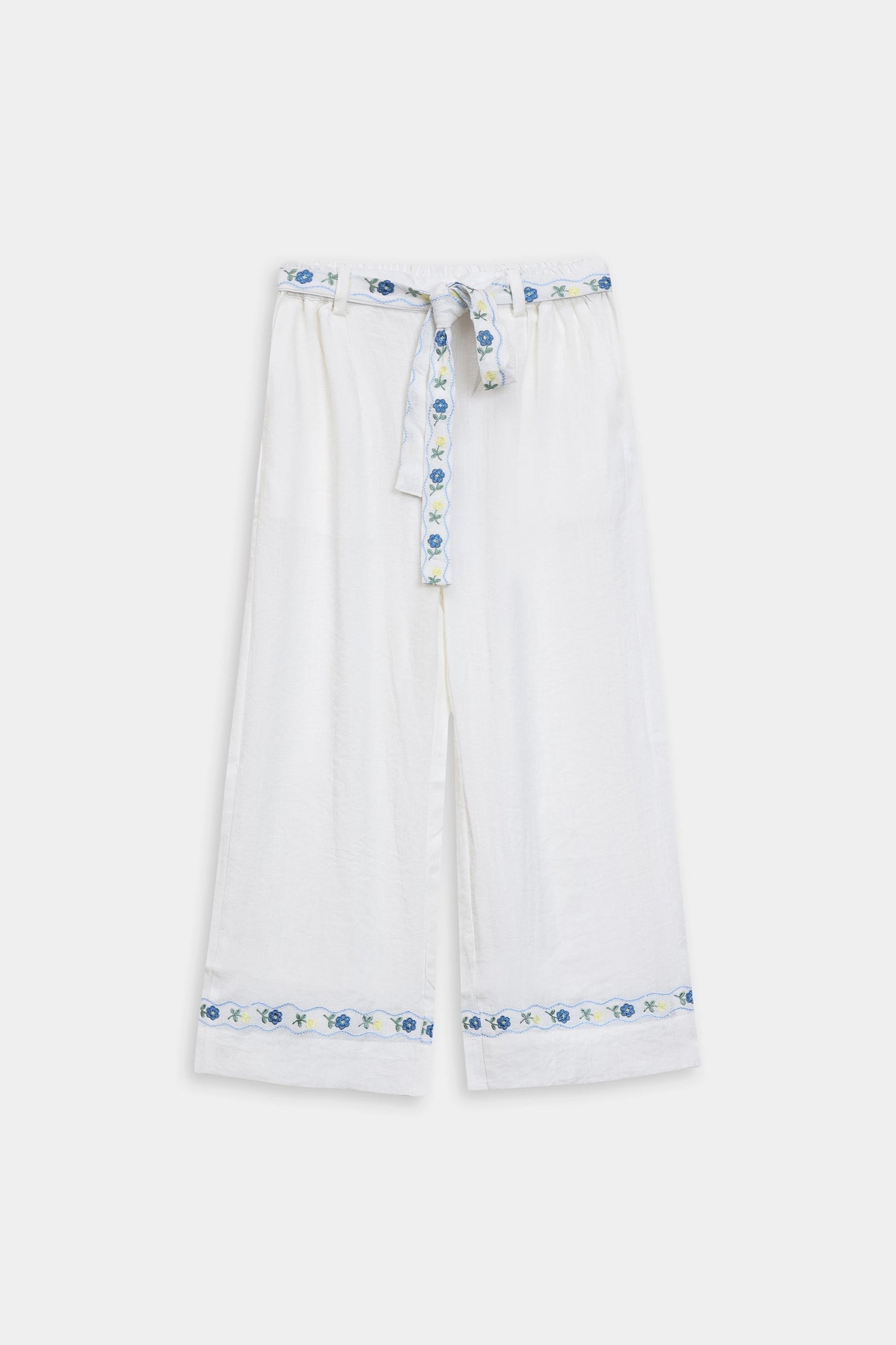 Embroidered Trousers With Belt - Cougar Clothing