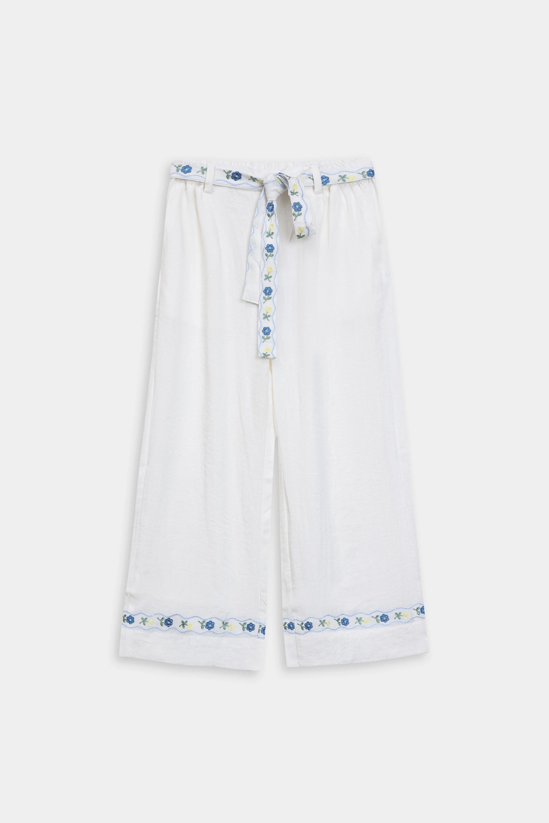 Embroidered Trousers With Belt - Cougar Clothing
