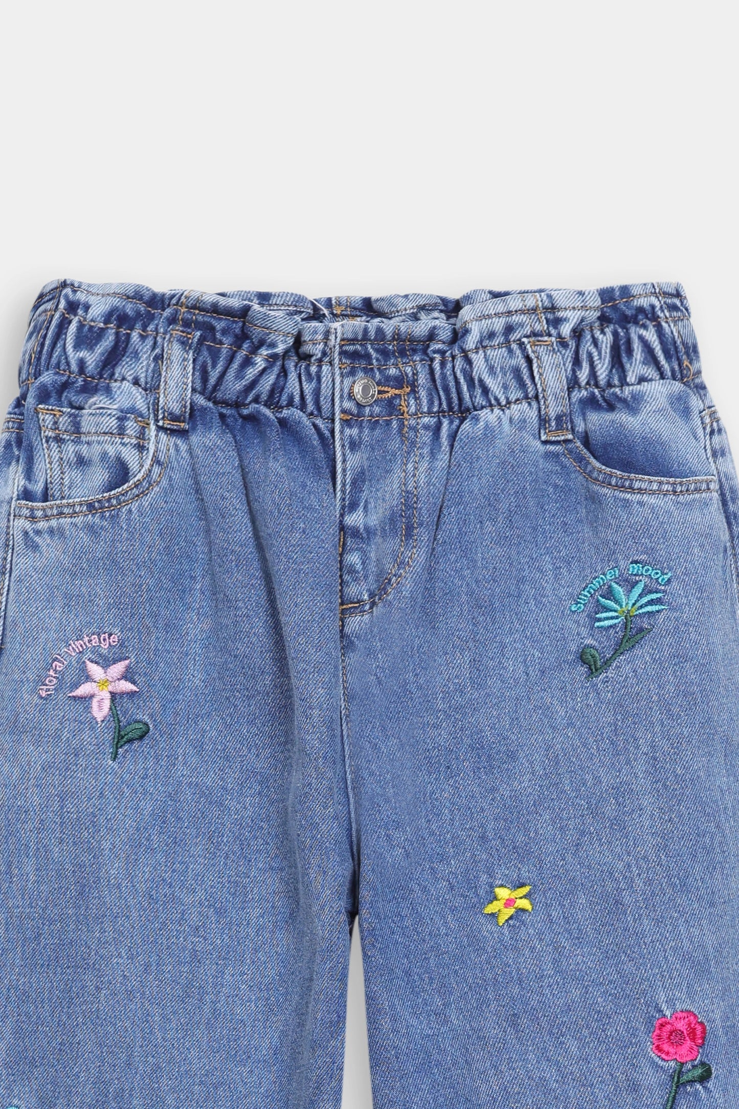 Straight Embroidered Jeans - Cougar Clothing