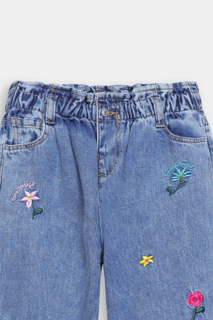 Straight Embroidered Jeans - Cougar Clothing