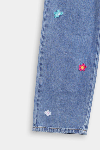 Straight Embroidered Jeans - Cougar Clothing