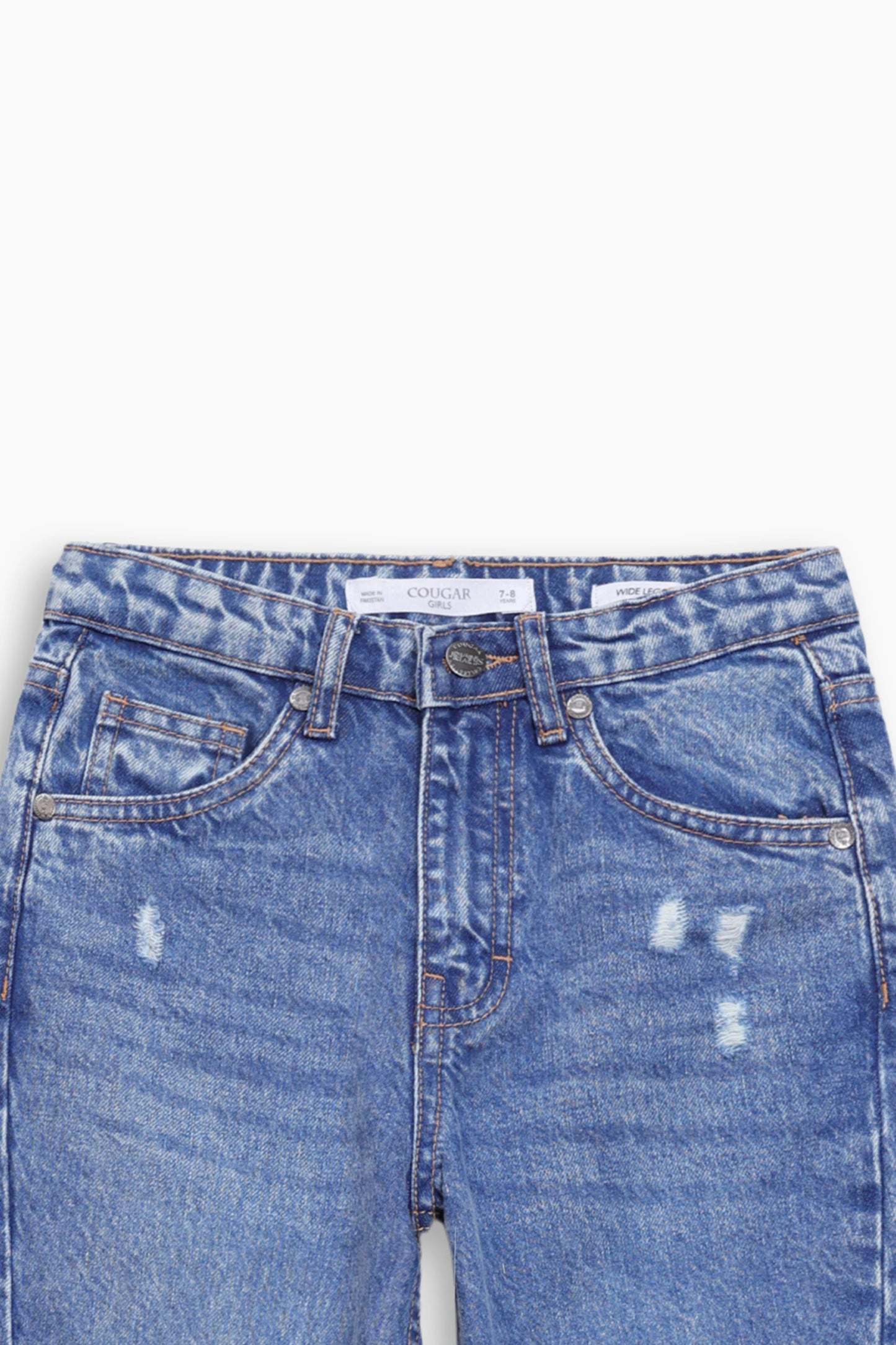 Wide Leg Ripped Jeans - Cougar Clothing