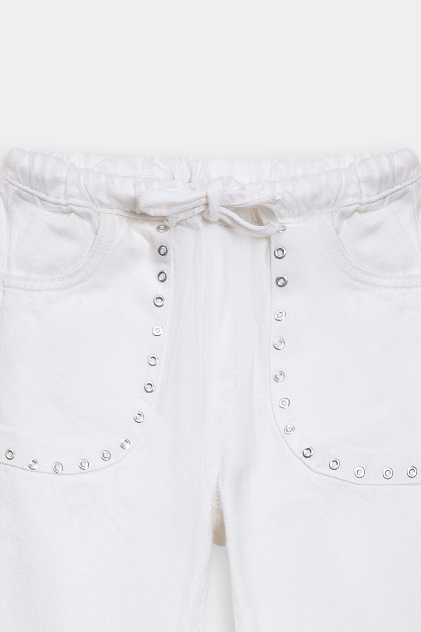 Wide Leg Jeans With Stud Detailing - Cougar Clothing